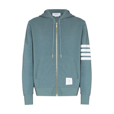 Thom Browne SS22 Multicolor Stripe Print Zip Hoodie Jacket Blue MJT329A-08138-420
