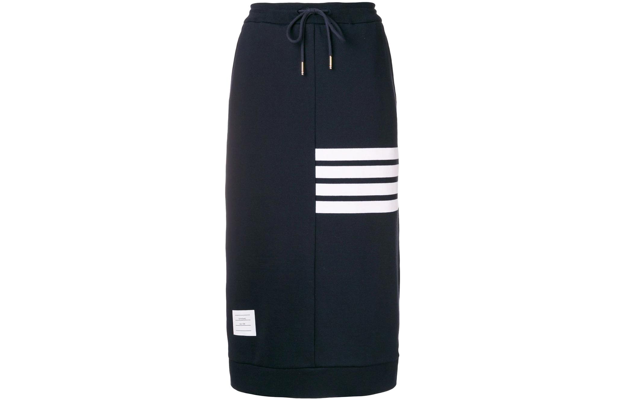 THOM BROWNE SS22 Navy 4-Bar Stripe Skirt Back to School Edition. FKJ008A-00535-415