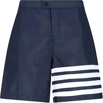 Thom Browne SS22 Navy Blue Colorblock Four-Bar Straight Shorts Mens. MTT027A-07538-415 Buy Thom Browne SS22 Navy Blue Colorblock Four-Bar Straight Shorts Mens. MTT027A-07538-415