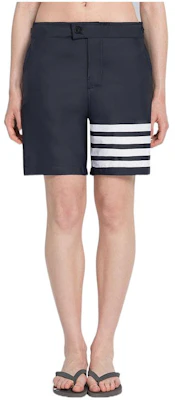 Thom Browne SS22 Navy Blue Colorblock Four-Bar Straight Shorts Mens. MTT027A-07538-415 Order Thom Browne SS22 Navy Blue Colorblock Four-Bar Straight Shorts Mens. MTT027A-07538-415
