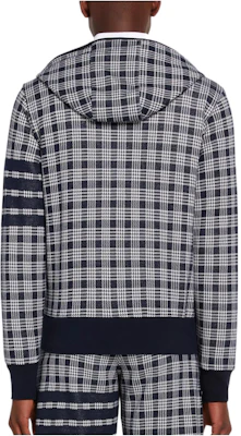Thom Browne SS22 海軍藍格紋提花拉鍊外套運動衫 MJT307-A07993-415 Lookbook Thom Browne SS22 海軍藍格紋提花拉鍊外套運動衫 MJT307-A07993-415