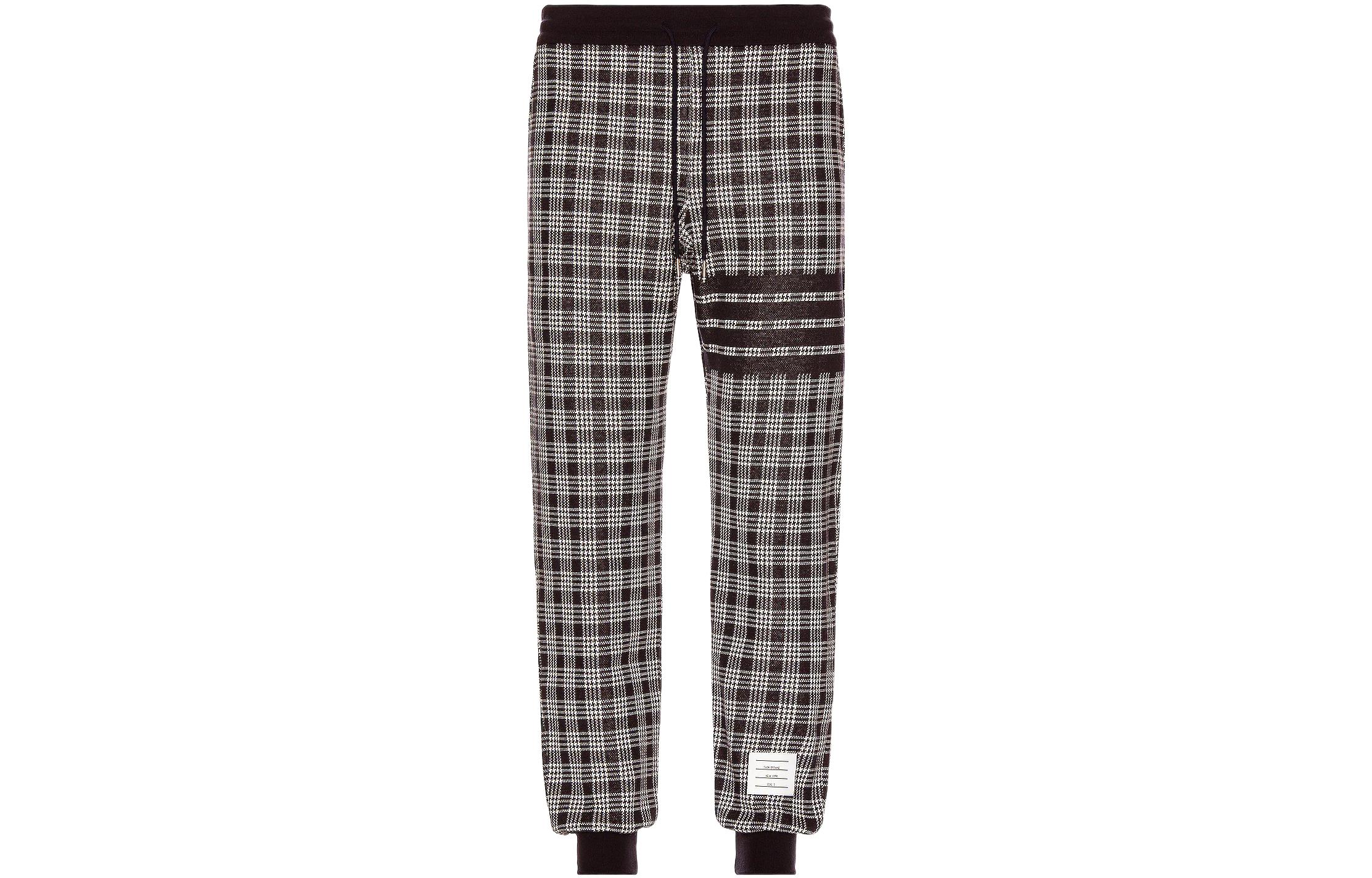 Order Pantalones Joggers Ajustados Thom Browne SS22 Azul Cuadros con Cordón. MJQ133A-07993-415