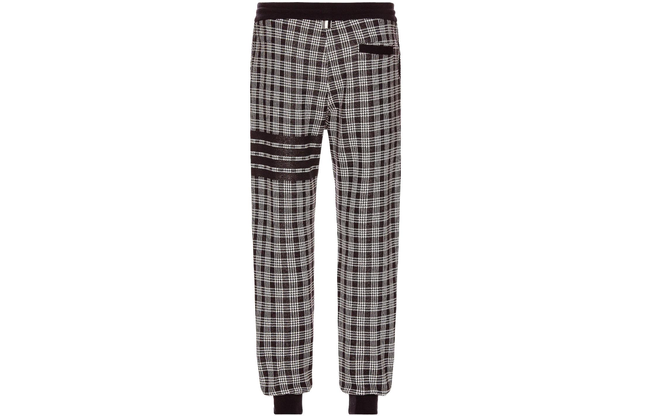 Lookbook Pantalones Joggers Ajustados Thom Browne SS22 Azul Cuadros con Cordón. MJQ133A-07993-415