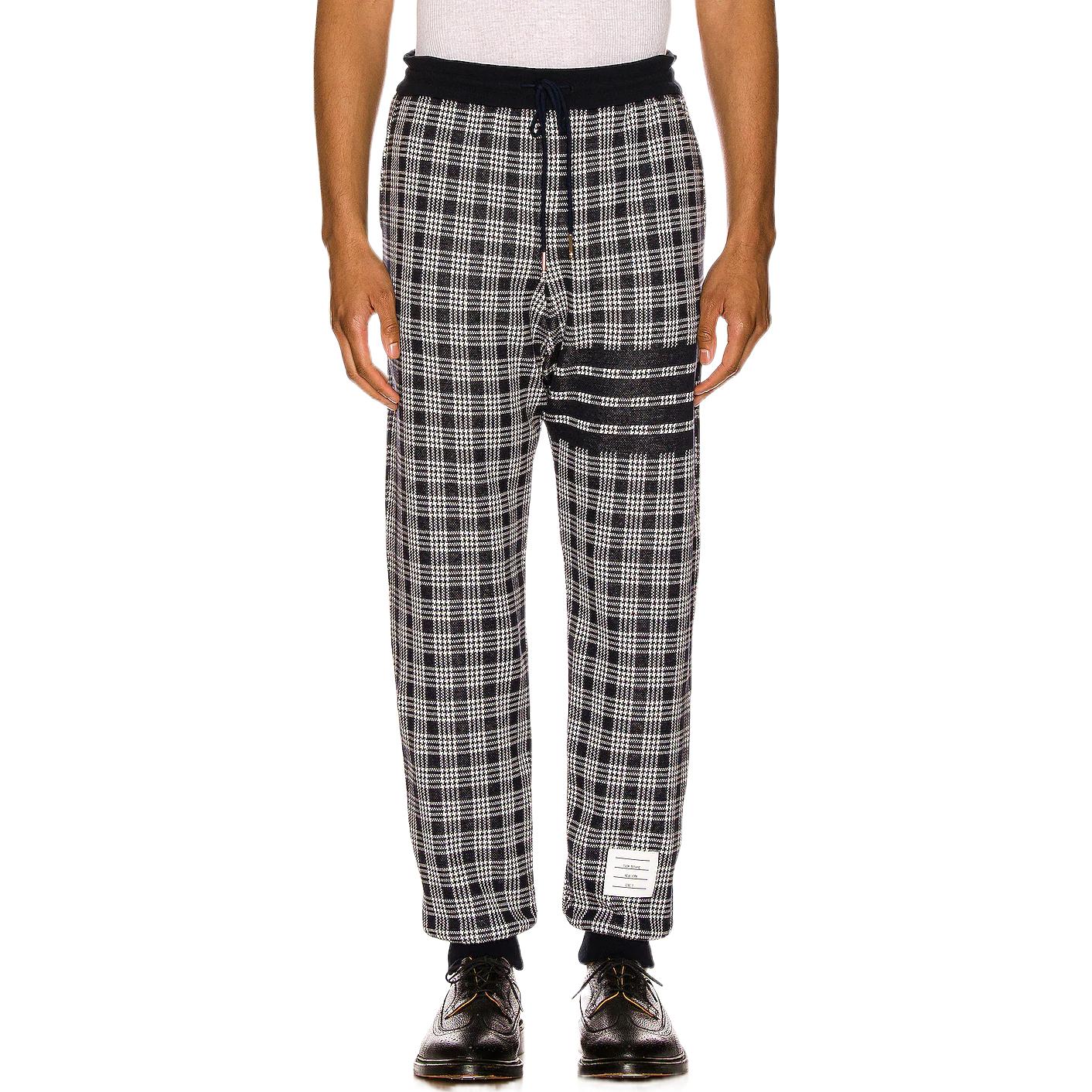 Purchase Pantalones Joggers Ajustados Thom Browne SS22 Azul Cuadros con Cordón. MJQ133A-07993-415