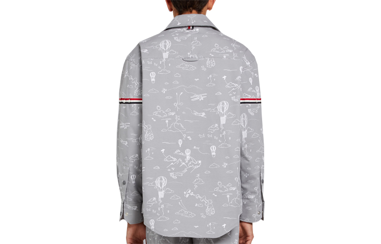 Lookbook THOM BROWNE SS22 印花棉帆布襯衫外套 男 灰色 MJO164A-07997-035