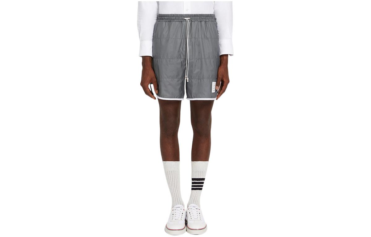 THOM BROWNE SS22 Quilted Lace-Up Nylon Shorts  Gray MJQ136A-06859-045