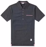 THOM BROWNE SS22 Satin-Trim Pocket Polo Shirt Men’s Black MJP022A-01455-025 THOM BROWNE SS22 Satin-Trim Pocket Polo Shirt Men’s Black MJP022A-01455-025
