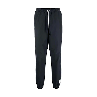 THOM BROWNE SS22 Solid Color Drawstring Knit Joggers Navy-Black Pants. MJQ150-A0765-1415