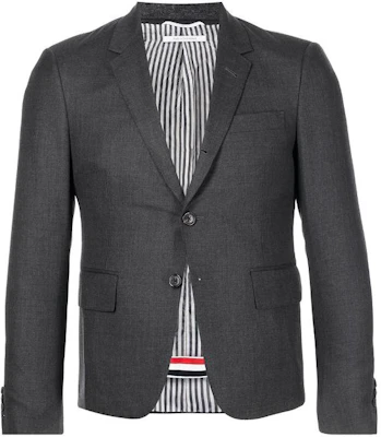 THOM BROWNE SS22 深灰色單排扣長袖西裝外套 MJC159A-00626-025 Order THOM BROWNE SS22 深灰色單排扣長袖西裝外套 MJC159A-00626-025