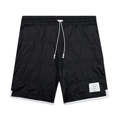 Thom Browne SS22 Solid Elastic Waist Checked Shorts Navy Blue Men Summer. MJQ136A-06859-415