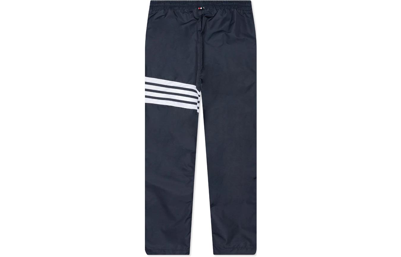 Lookbook THOM BROWNE SS22 Celana Kasual Garis Solid Tali Serut Biru Navy Pria. MJQ129A-07863-415