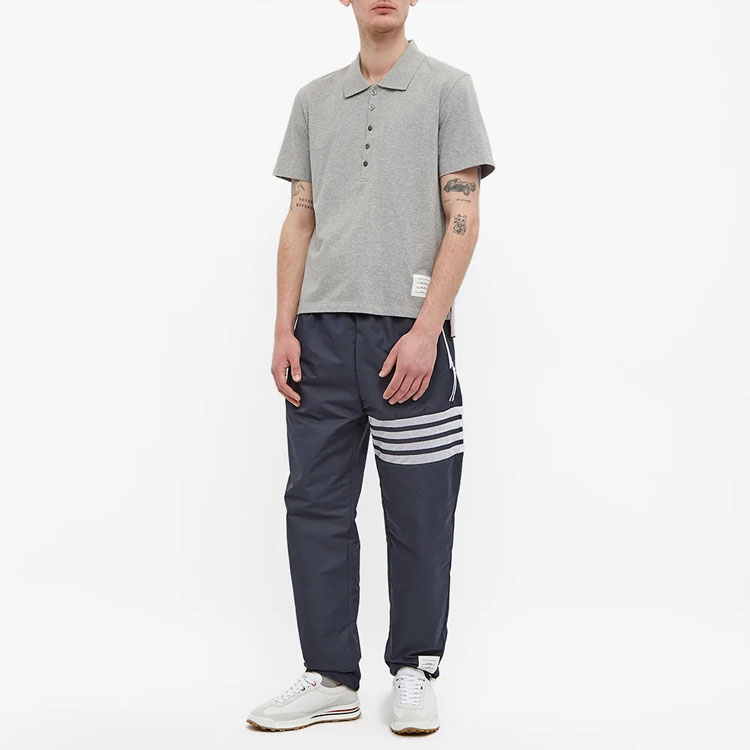 Purchase THOM BROWNE SS22 Celana Kasual Garis Solid Tali Serut Biru Navy Pria. MJQ129A-07863-415