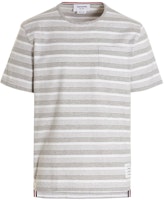 Thom Browne SS22 Stripe Print Crew Neck Short Sleeve T-Shirt Grey Mens. MJS165A-07998-065 Thom Browne SS22 Stripe Print Crew Neck Short Sleeve T-Shirt Grey Mens. MJS165A-07998-065
