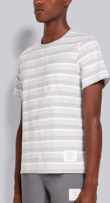 Thom Browne SS22 條紋印花短袖圓領T恤 灰色 男款 MJS165A-07998-065 Sizing Thom Browne SS22 條紋印花短袖圓領T恤 灰色 男款 MJS165A-07998-065