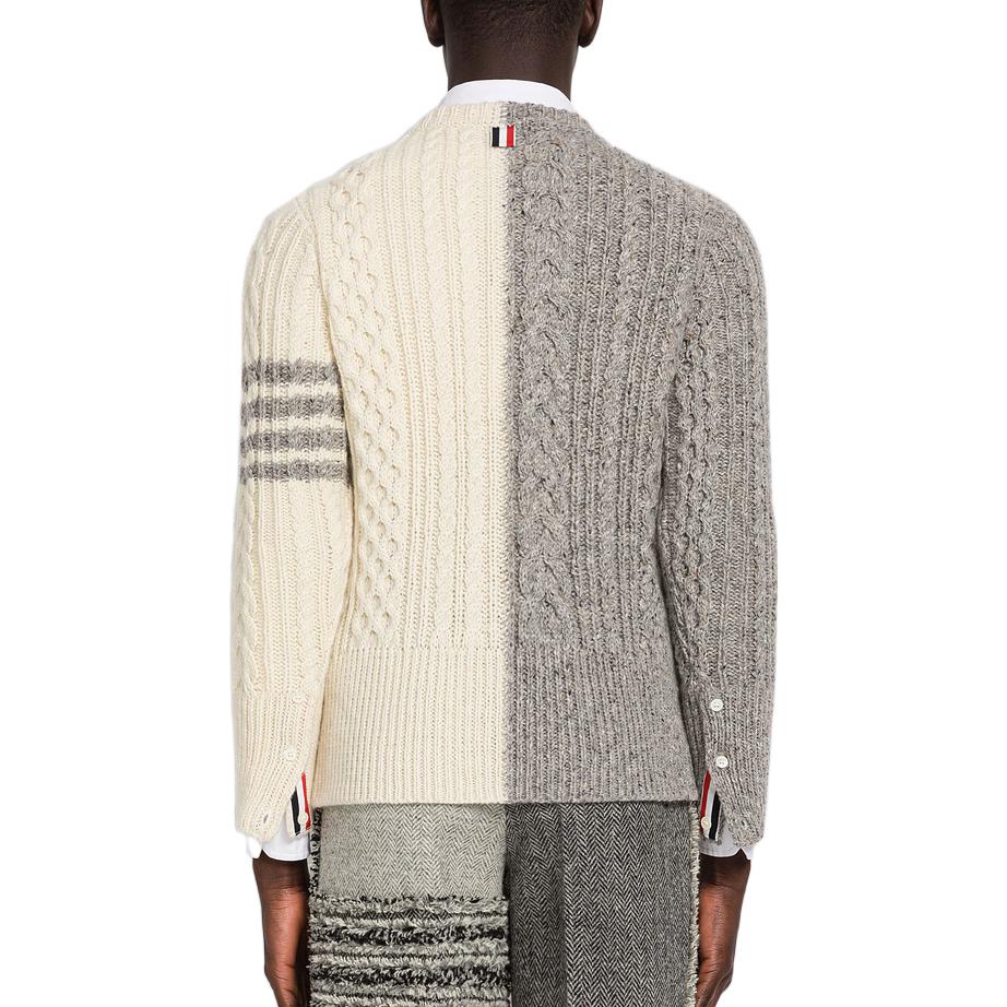 Thom Browne SS22 Striped Colorblock Knit Wool Sweater  Light Grey. MKA411F-Y1506-055 圖 4