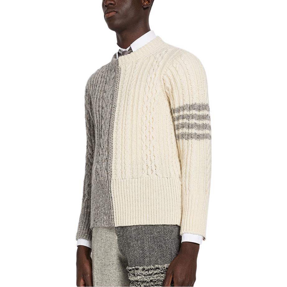Thom Browne SS22 Striped Colorblock Knit Wool Sweater  Light Grey. MKA411F-Y1506-055 圖 5