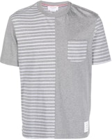 Thom Browne SS22 Striped Panel Crewneck Short Sleeve T-Shirt Grey MJS180F-08070-035 Thom Browne SS22 Striped Panel Crewneck Short Sleeve T-Shirt Grey MJS180F-08070-035