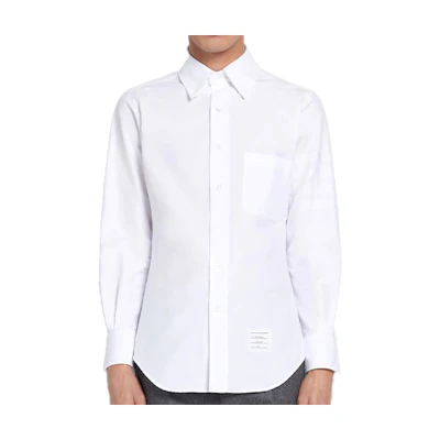 THOM BROWNE SS22 White Oxford Long Sleeve Shirt MWL001A-06496-100