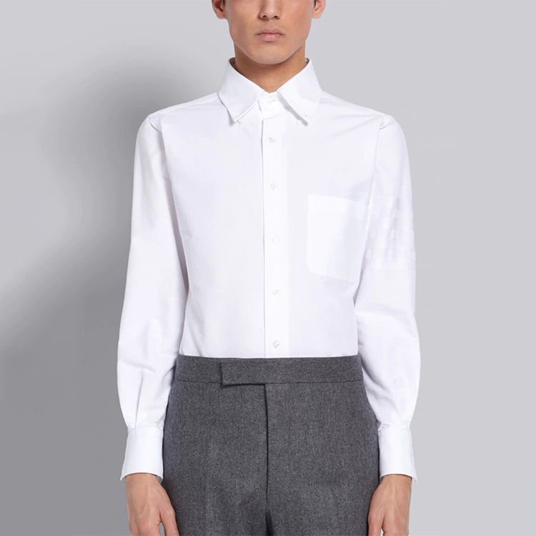 THOM BROWNE SS22 White Oxford Long Sleeve Shirt MWL001A-06496-100 圖 4