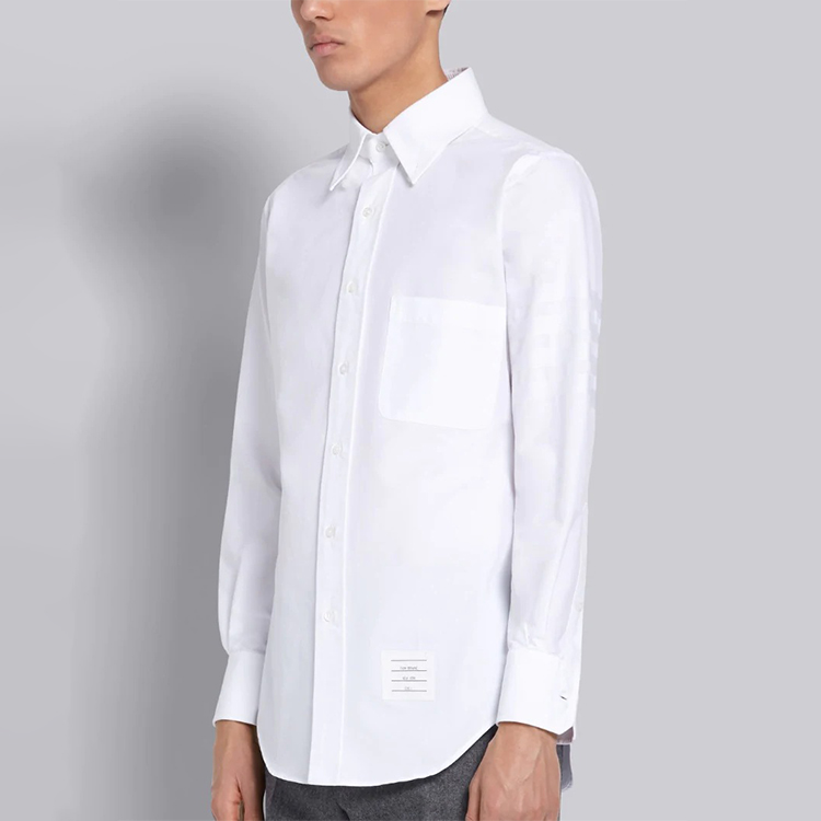 THOM BROWNE SS22 White Oxford Long Sleeve Shirt MWL001A-06496-100 圖 5