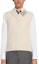 Order Thom Browne SS23 4-Bar V-Neck Wool Vest Off-White. MKV064A-Y1032-100