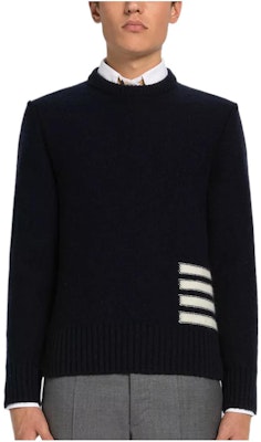 トムブラウン SS23 4本バー ウール クルーネックセーター ネイビー MKA448A-Y1032-415 Buy トムブラウン SS23 4本バー ウール クルーネックセーター ネイビー MKA448A-Y1032-415