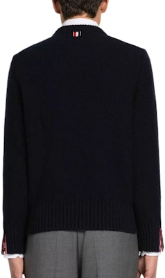 トムブラウン SS23 4本バー ウール クルーネックセーター ネイビー MKA448A-Y1032-415 Shop トムブラウン SS23 4本バー ウール クルーネックセーター ネイビー MKA448A-Y1032-415