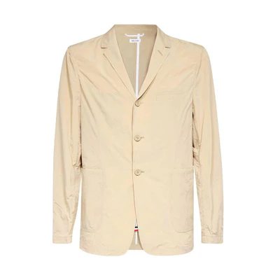 THOM BROWNE SS23 Beige Solid Single-Breasted Long-Sleeve Jacket MJU548A-07126-250