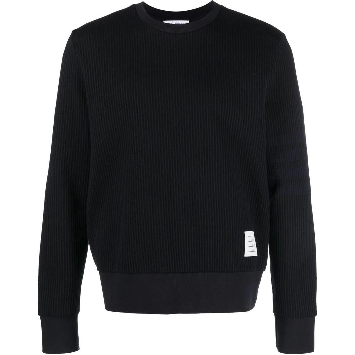 THOM BROWNE SS23  Black Crewneck Casual Sweatshirt. MJT370A-J0063-415