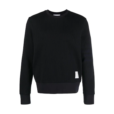 THOM BROWNE SS23 Black Crewneck Casual Sweatshirt. MJT370A-J0063-415