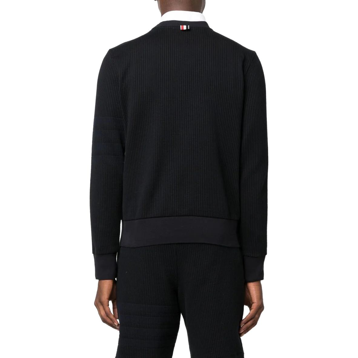 Shop トムブラウン SS23 ブラック クルーネック カジュアル スウェットシャツ. MJT370A-J0063-415