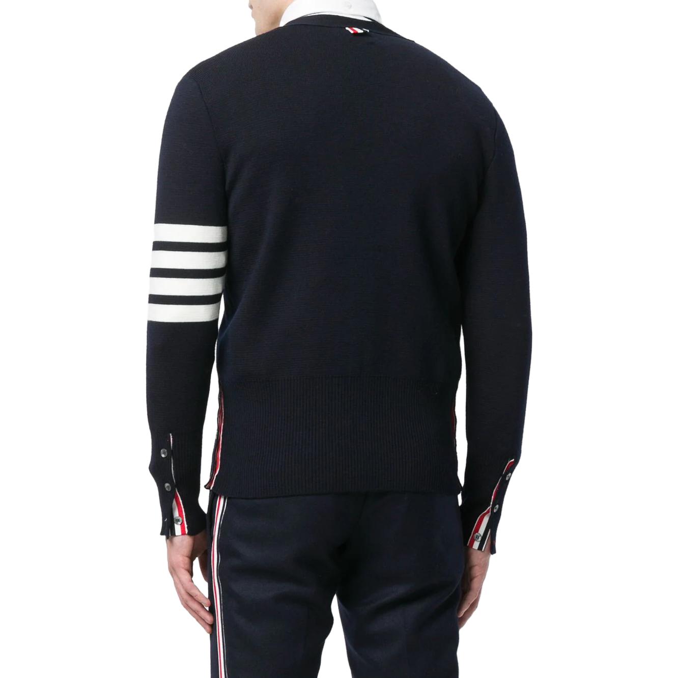 THOM BROWNE SS23  Black Stripe V-Neck Single-Breasted Cardigan Sweater MKC160A-00014-415 圖 4