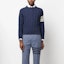 Shop THOM BROWNE SS23 Sweater Biru Slim-Fit 4-Bar Lengan Panjang Klasik. MKA469B-Y1506-424