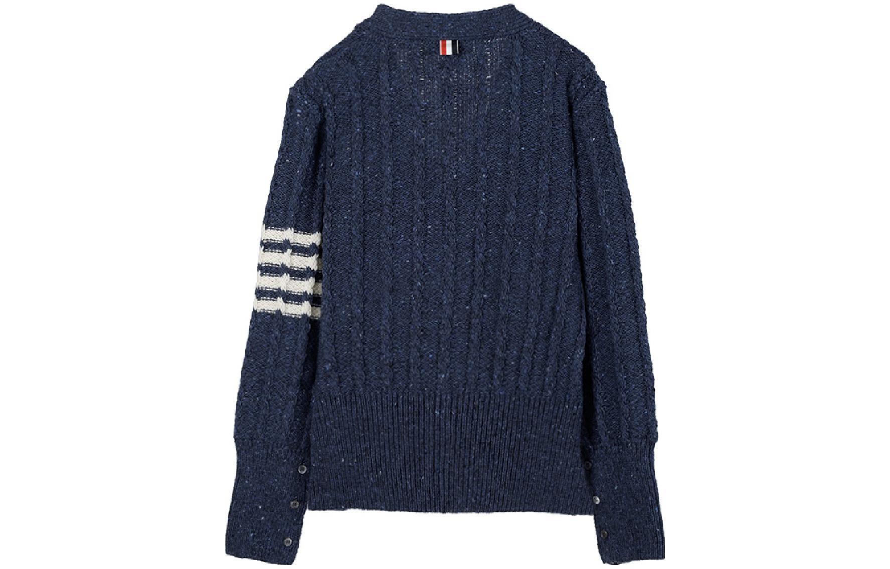 THOM BROWNE SS23  Classic 4-Bar Cable Knit Sweater Blue MKC486B-Y1506-424 圖 3
