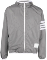 THOM BROWNE SS23 Classic 4-Bar Polyester Zip Hoodie Jacket Gray MJT366A-F0197-035 THOM BROWNE SS23 Classic 4-Bar Polyester Zip Hoodie Jacket Gray MJT366A-F0197-035