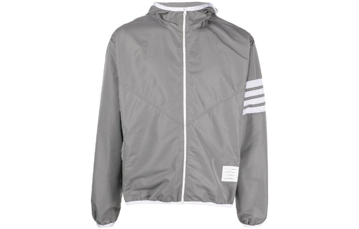 Order 톰 브라운 SS23 클래식 4-바 폴리에스터 집 후디 재킷 그레이 MJT366A-F0197-035