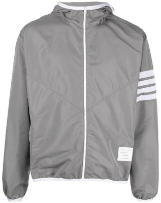 톰 브라운 SS23 클래식 4-바 폴리에스터 집 후디 재킷 그레이 MJT366A-F0197-035 Order 톰 브라운 SS23 클래식 4-바 폴리에스터 집 후디 재킷 그레이 MJT366A-F0197-035