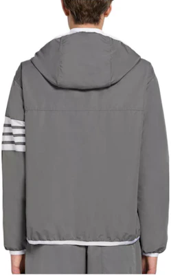 톰 브라운 SS23 클래식 4-바 폴리에스터 집 후디 재킷 그레이 MJT366A-F0197-035 Shop 톰 브라운 SS23 클래식 4-바 폴리에스터 집 후디 재킷 그레이 MJT366A-F0197-035