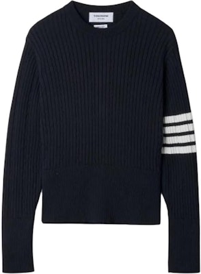 THOM BROWNE SS23 Sweater Navy Blue Crewneck Classic Four-Bar. MKA460A-Y3014-415 Buy THOM BROWNE SS23 Sweater Navy Blue Crewneck Classic Four-Bar. MKA460A-Y3014-415