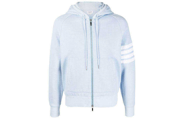 Order THOM BROWNE SS23  Classic Four-Bar Zip Hoodie Ether Blue MJT204A-06452-480
