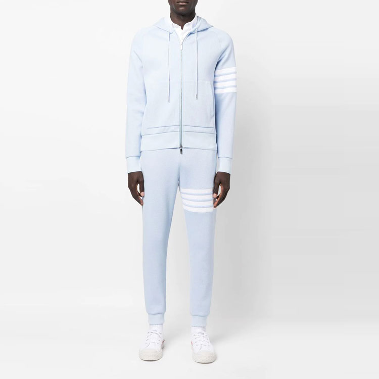 Lookbook THOM BROWNE SS23  Classic Four-Bar Zip Hoodie Ether Blue MJT204A-06452-480
