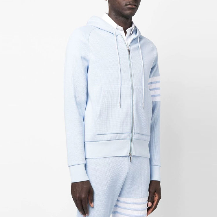 Purchase THOM BROWNE SS23  Classic Four-Bar Zip Hoodie Ether Blue MJT204A-06452-480