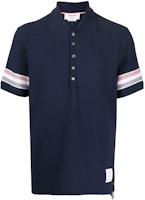 Thom Browne SS23 Colorblock Striped Polo Shirt Blue Summer Edition. MJP169A-J0046-415 Thom Browne SS23 Colorblock Striped Polo Shirt Blue Summer Edition. MJP169A-J0046-415