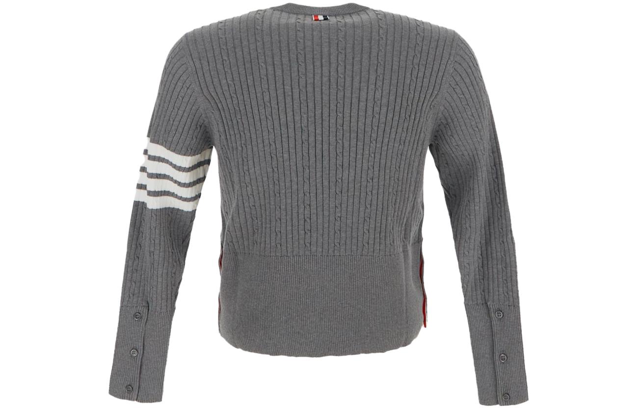 Lookbook トムブラウン SS23 フォーバー クルーネック プルオーバー セーター グレー MKA460A-Y3014-055