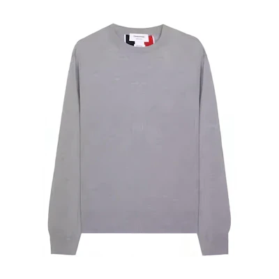 THOM BROWNE SS23 Grey Crewneck Pullover Knit Sweater MKA345A-Y1002-055