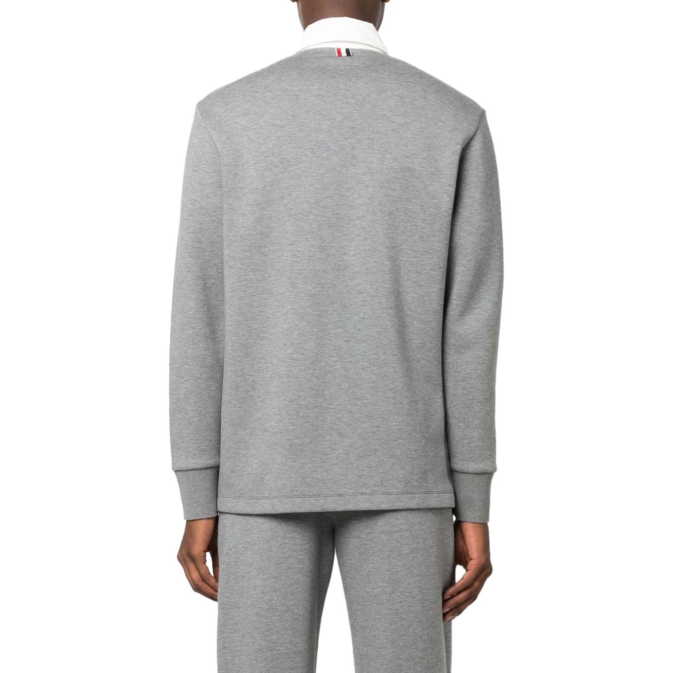 Shop THOM BROWNE SS23 Baju Polo Lengan Panjang Kelabu. MJP174A-J0059-035