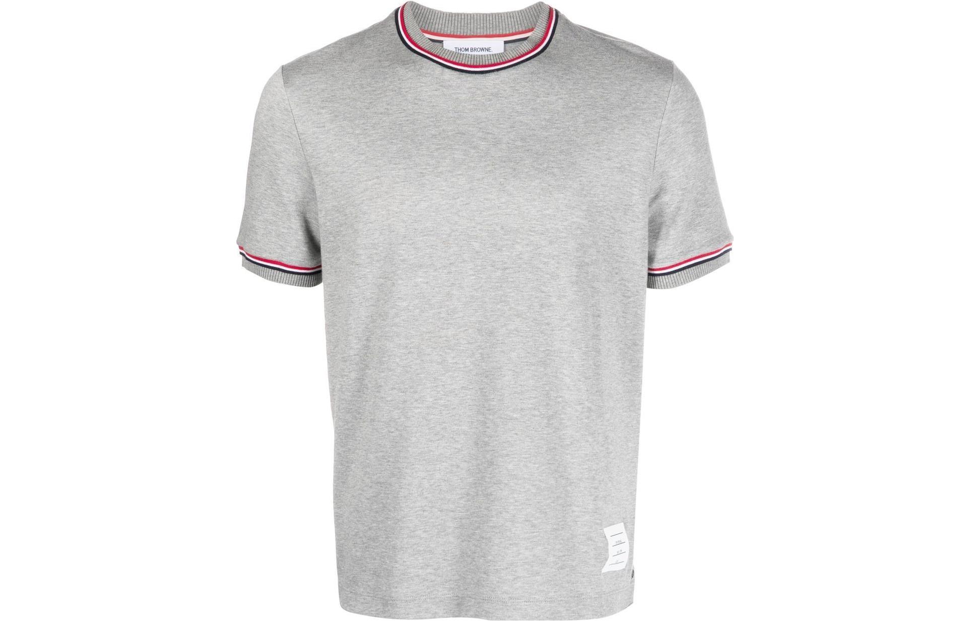 Thom Browne SS23  Grey Solid Color Crew Neck Short Sleeve T-Shirt MJS231A-J0055-055