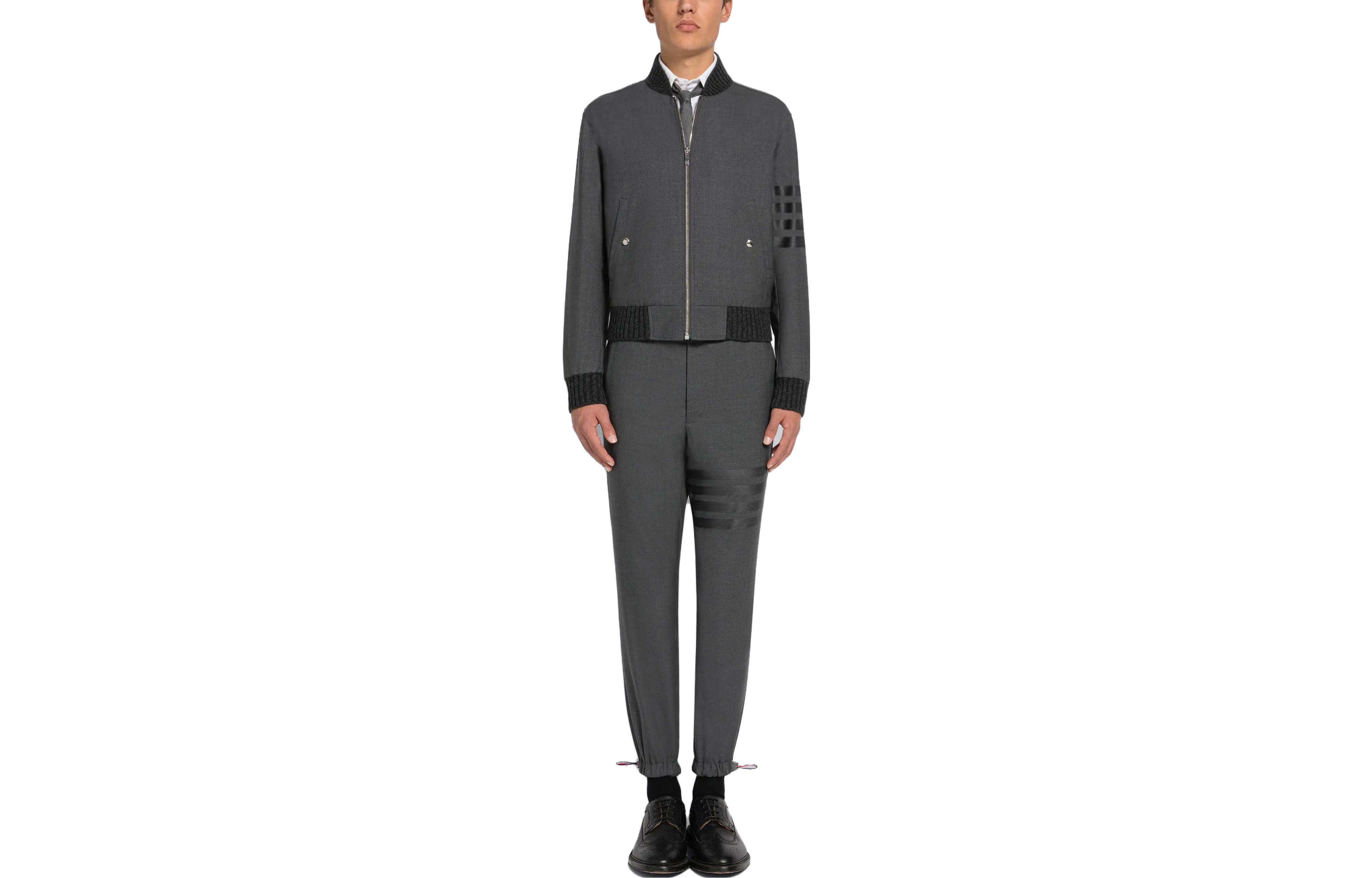 THOM BROWNE SS23  Grey Solid Four-Stripe Casual Jacket Spring Collection. MJO030A-06146-025 圖 3