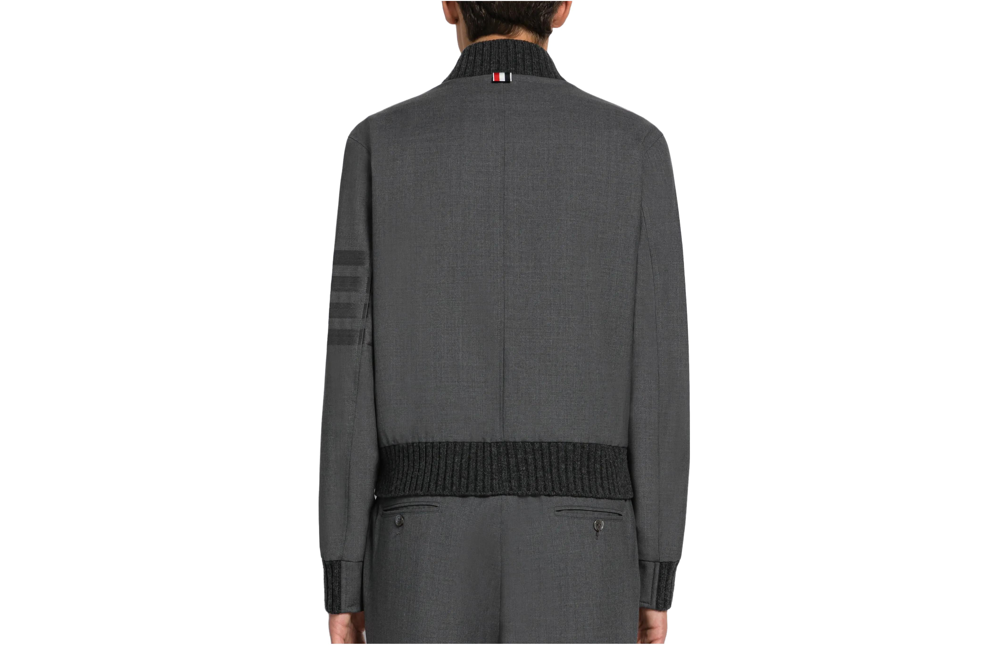 THOM BROWNE SS23  Grey Solid Four-Stripe Casual Jacket Spring Collection. MJO030A-06146-025 圖 4