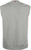 Lookbook THOM BROWNE SS23 Grey Striped V-Neck Sleeveless Pullover Vest. MJV004A-J0029-055